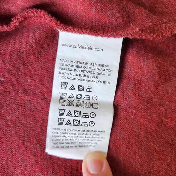 Mens Calvin Klein Red Knit Sweater Pullover - Picture 4 of 14